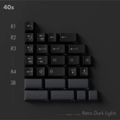 PBTfans Retro Dark Lights Keycap Set Doubleshot PBT -Featured Keyboard Store pbtfans retro dark lights keycap set doubleshot pbt 656630
