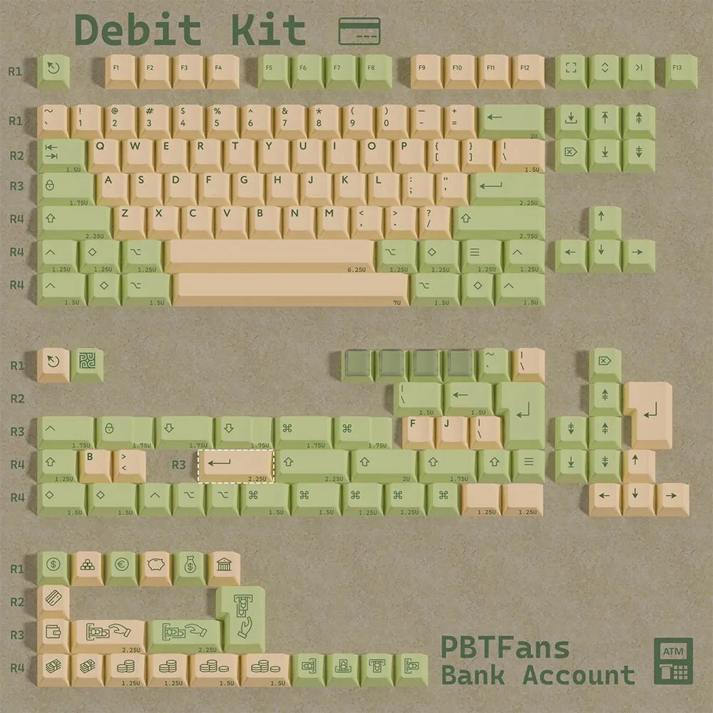 PBTfans Bank Account Keycap Set Doubleshot PBT 8 PBTfans Bank Account Keycap Set Doubleshot PBT - Image 6